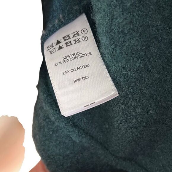 TAHARI Forest Green Wool Blend Sweater Jacket Size Small - Picture 8 of 9